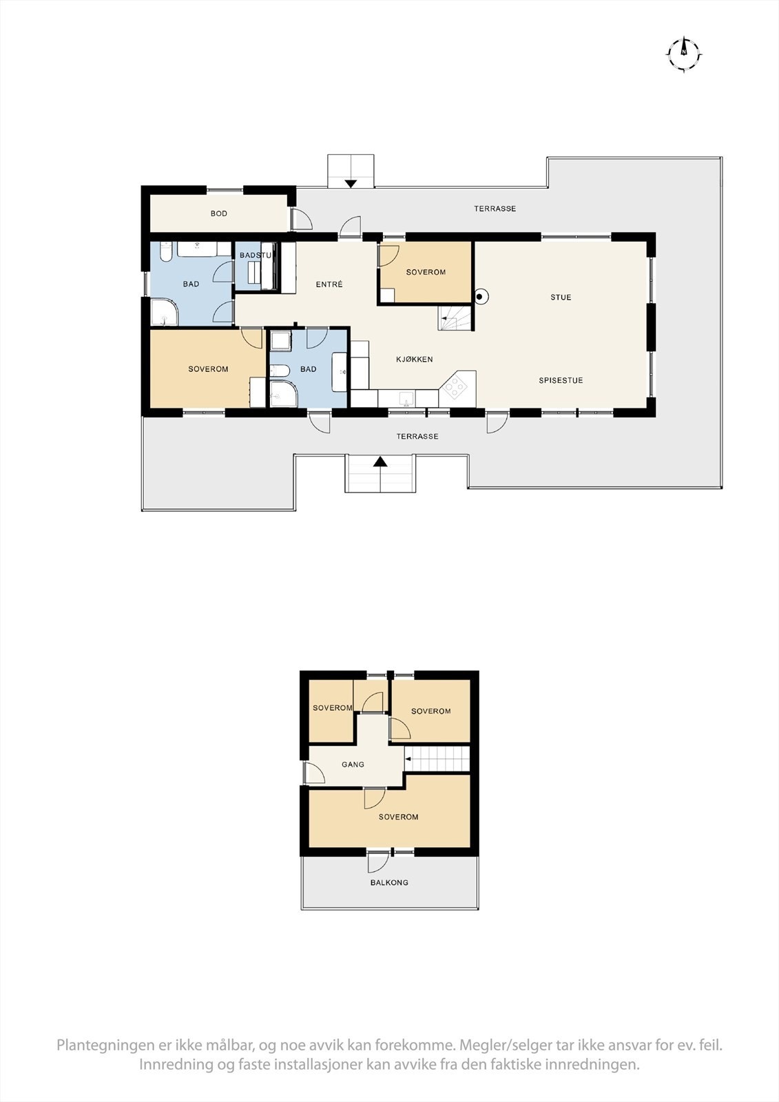 Plantegninger 1 & 2 etasje Galleribilde