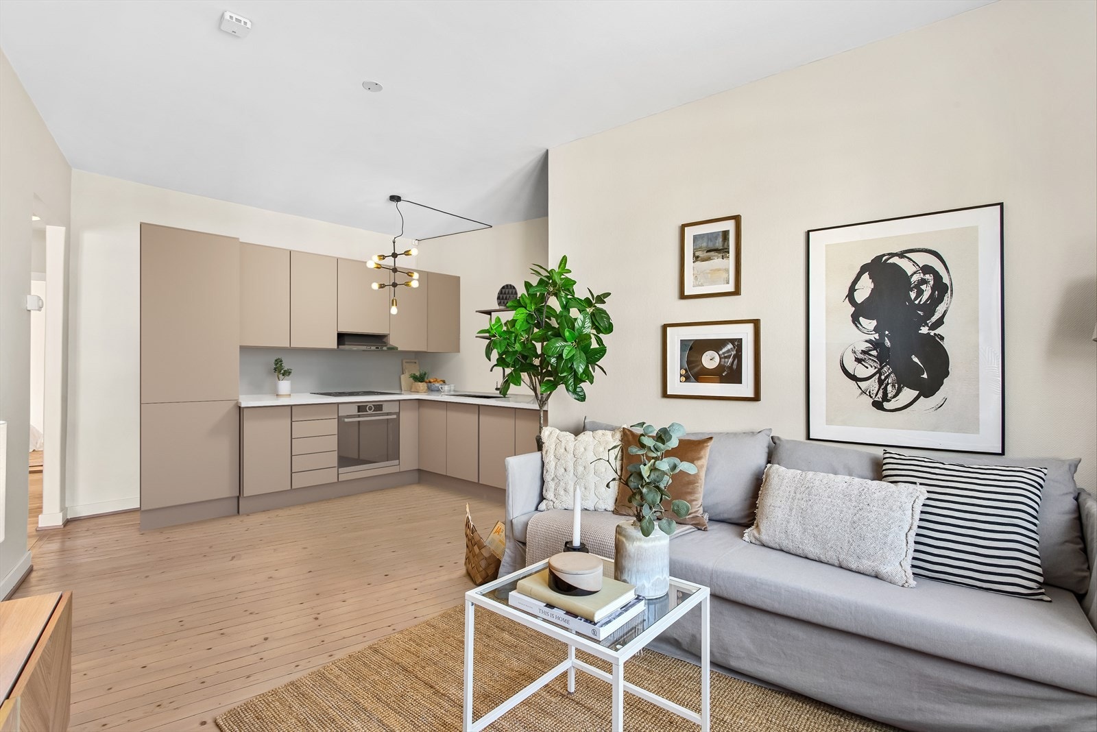 Illustrasjon for å vise hvordan det kan bli med kjøkken i spisestuedel Galleribilde