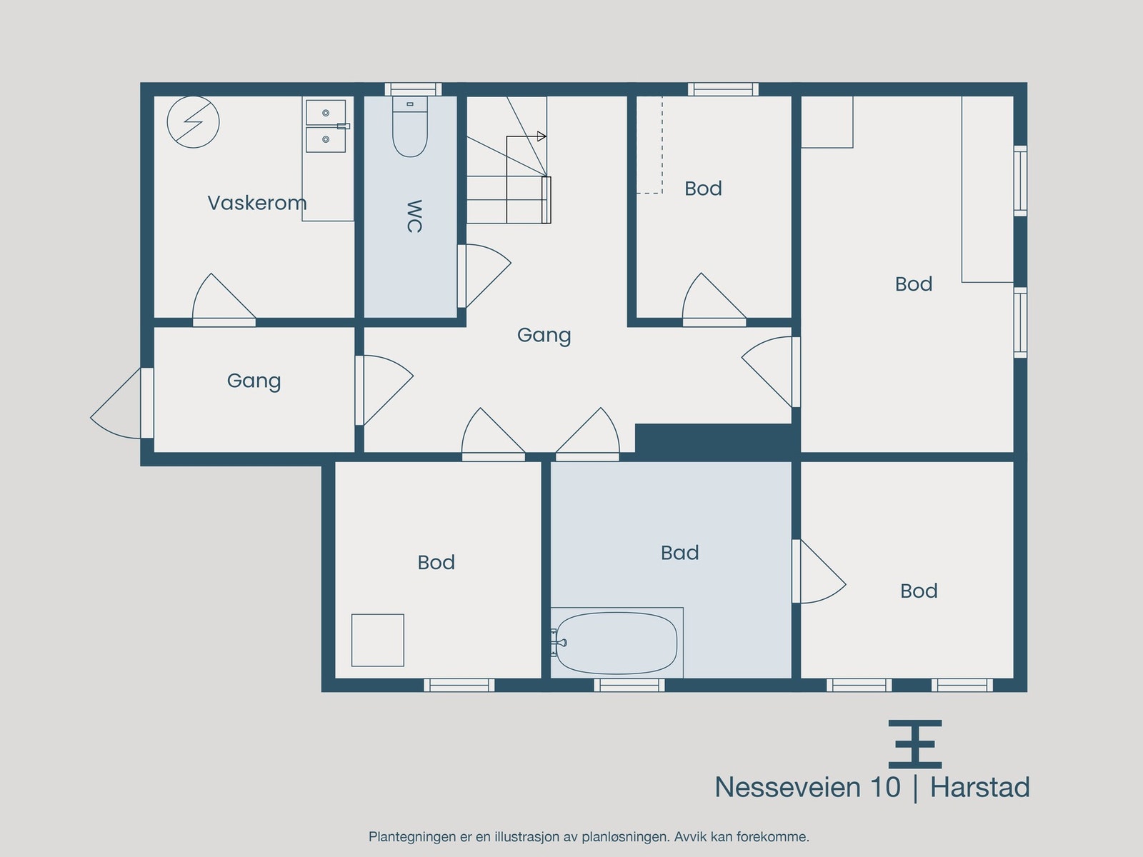 Plantegning kjelleretasje Galleribilde