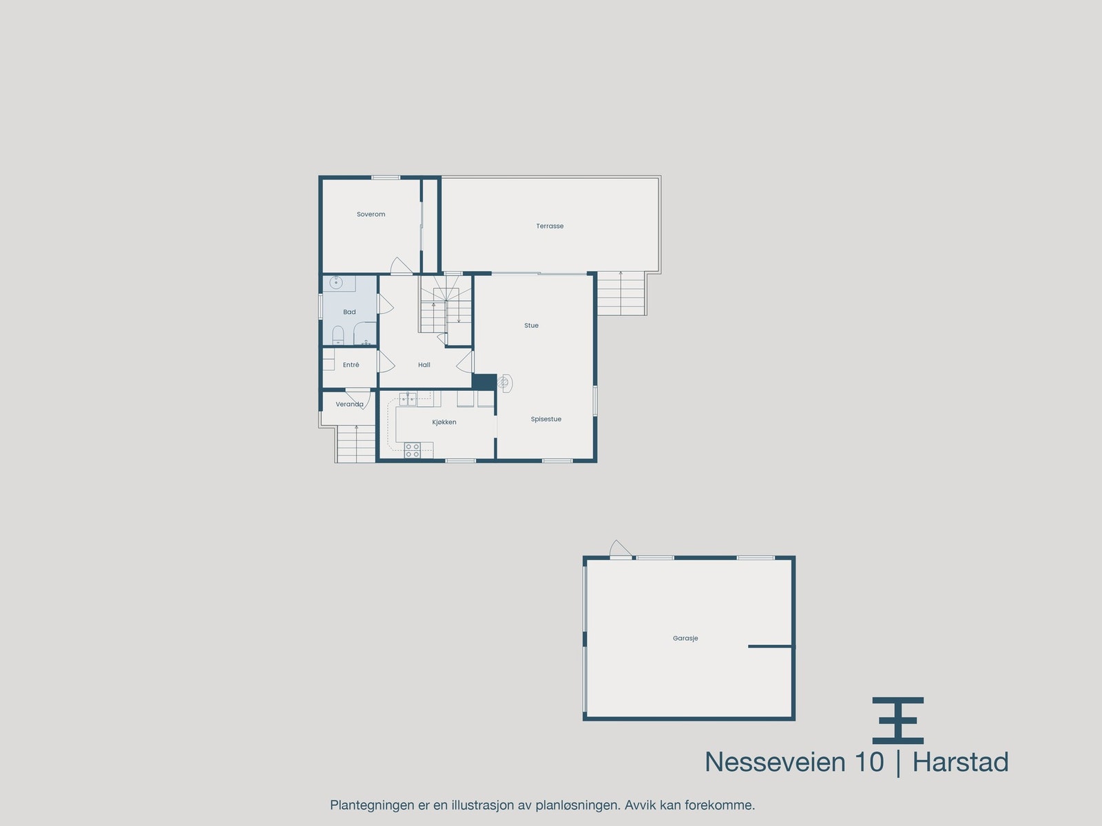 Plantegning 1. etasje Galleribilde