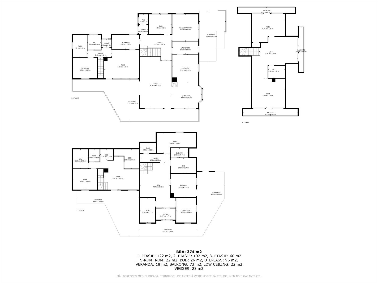 Planteikningar av alle etasjene Galleribilde
