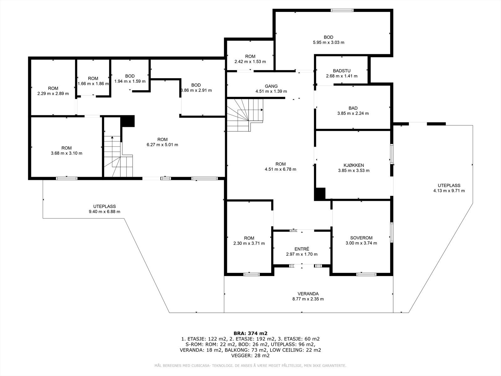 Planteikning av 1.etg. Galleribilde