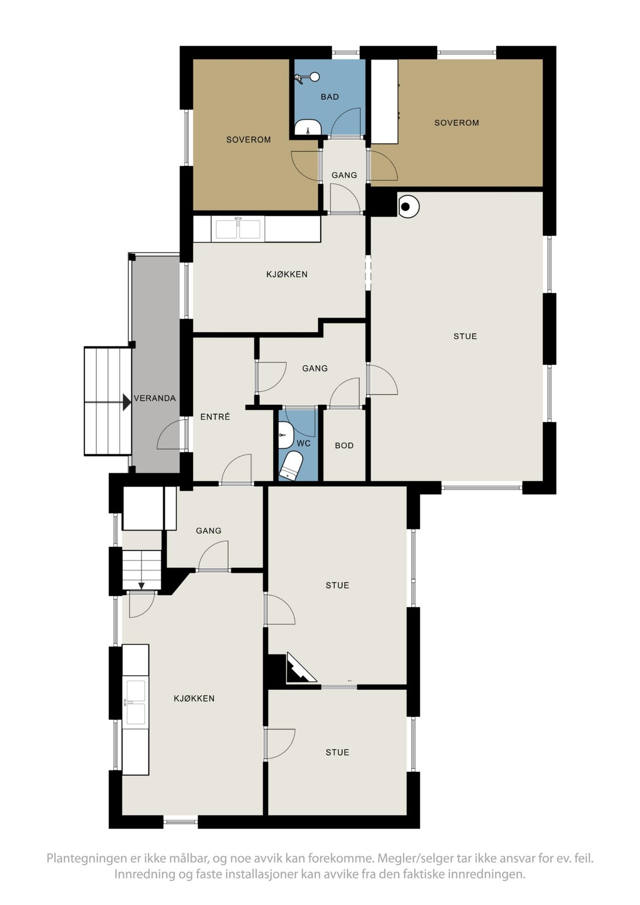 Plantegning i plan bolig og tilbygg Galleribilde