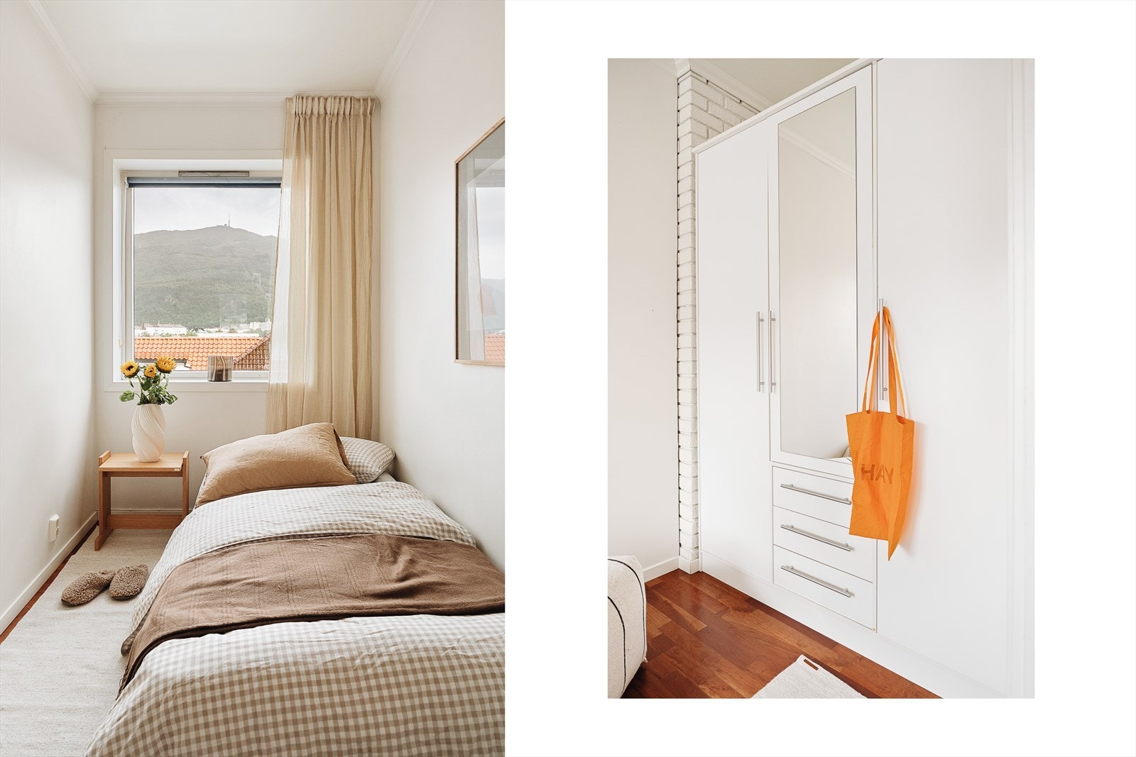 Det minste av de to soverommene er på 6,4 m² og har mange muligheter. Perfekt som kontor, barnerom, hobbyrom eller kombinert gjesterom - med god dagslys og smart planløsning. Galleribilde