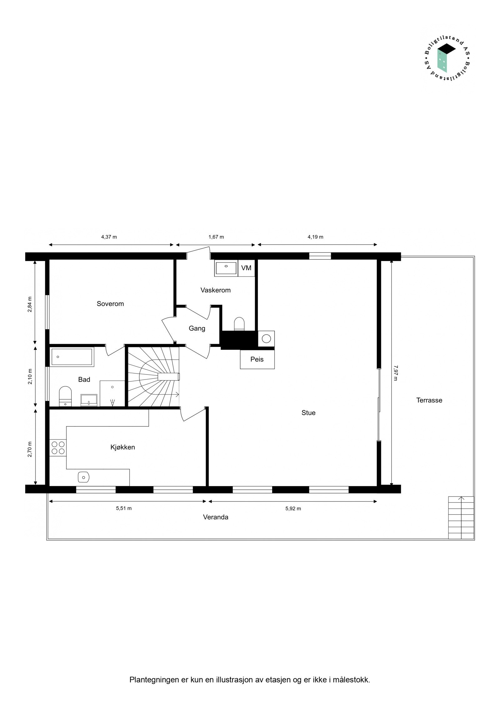 Plantegning 1. etasje Galleribilde