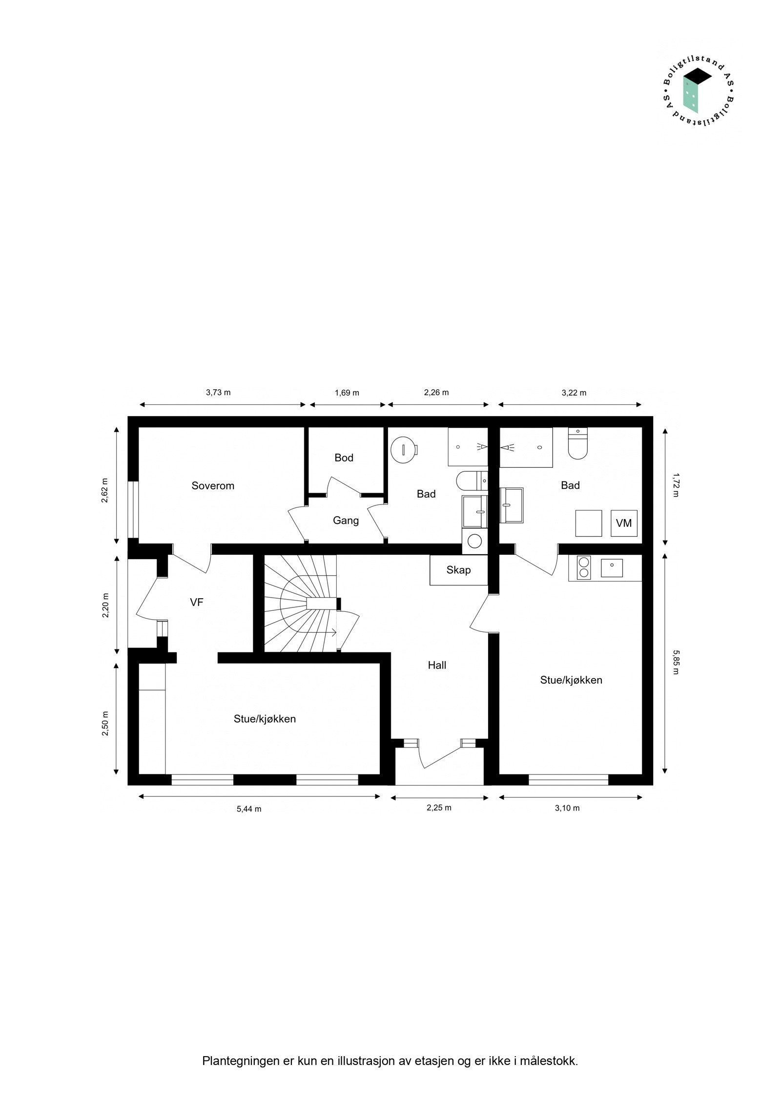 Plantegning underetasje Galleribilde