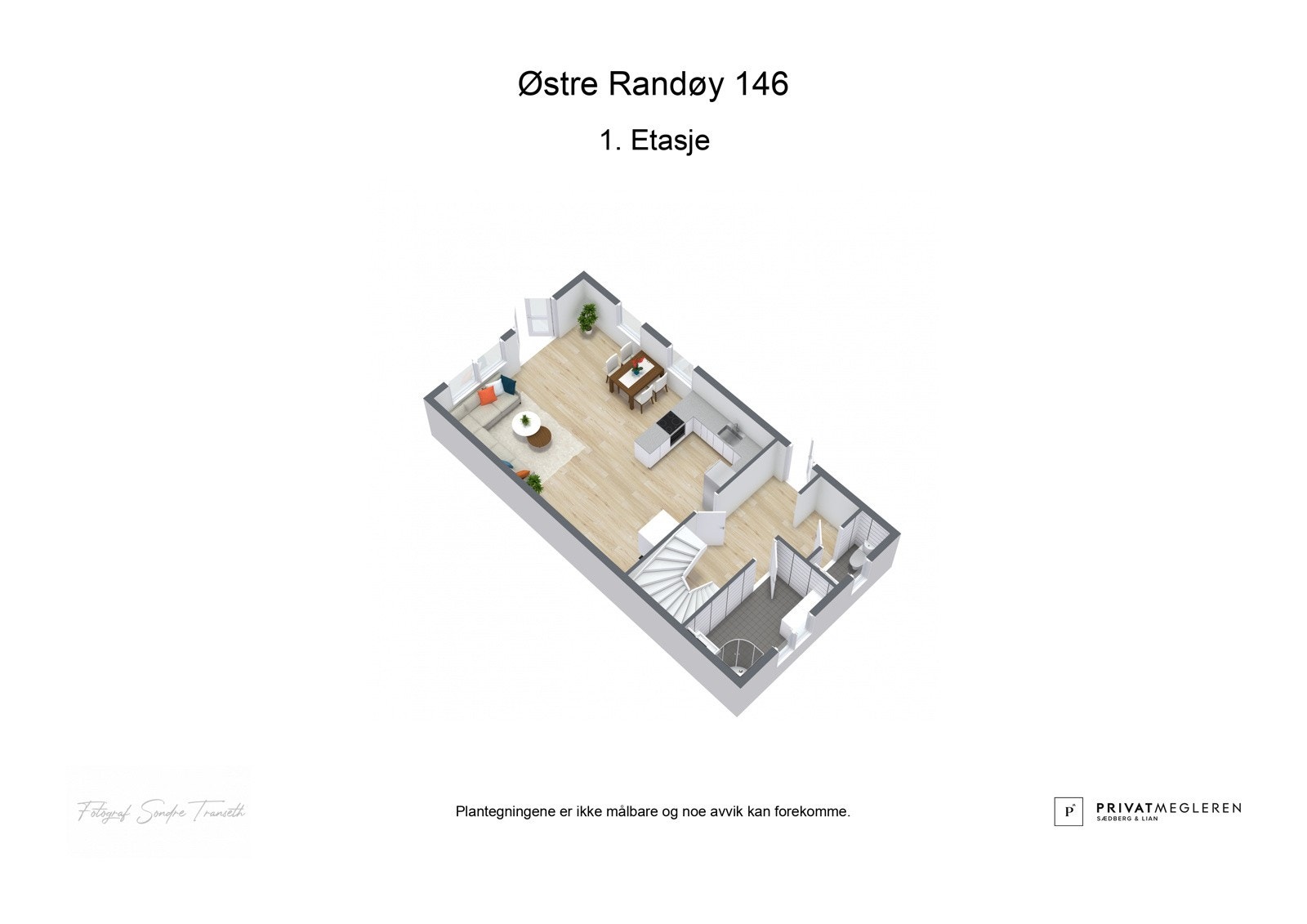 3D plantegning 1.etg. i hytten - laget av fotograf Galleribilde