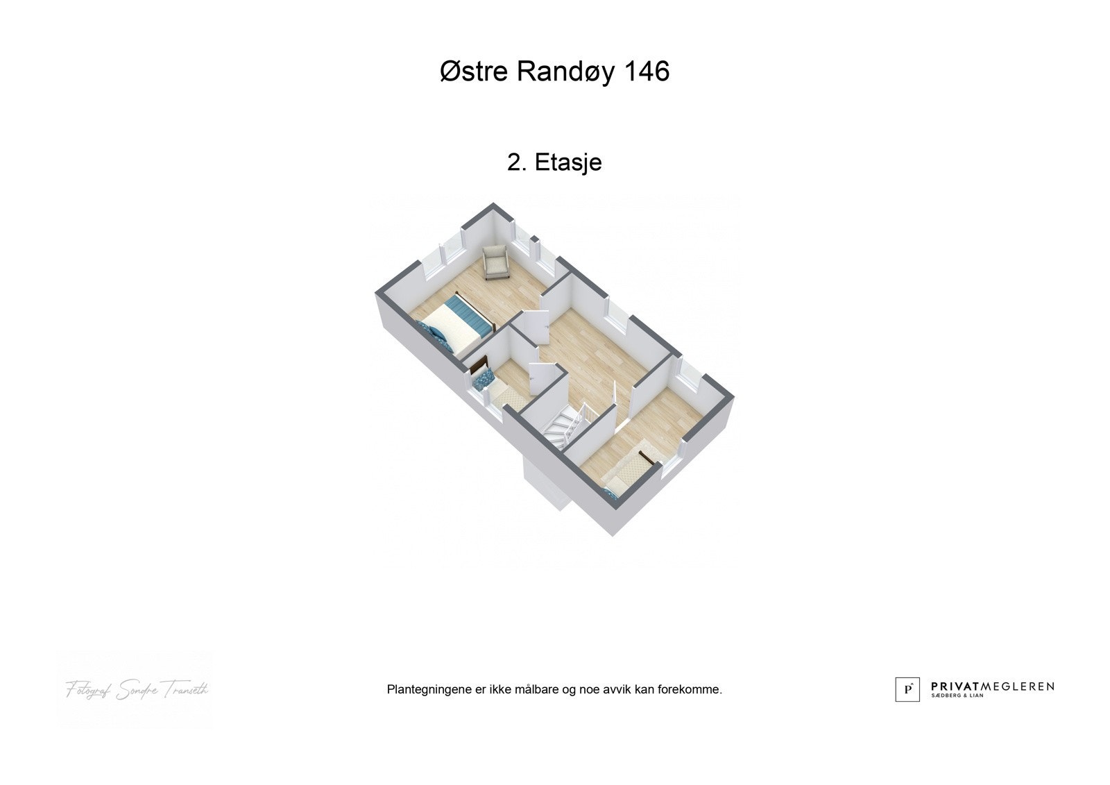 3D plantegning 2.etg. i hytten - laget av fotograf Galleribilde