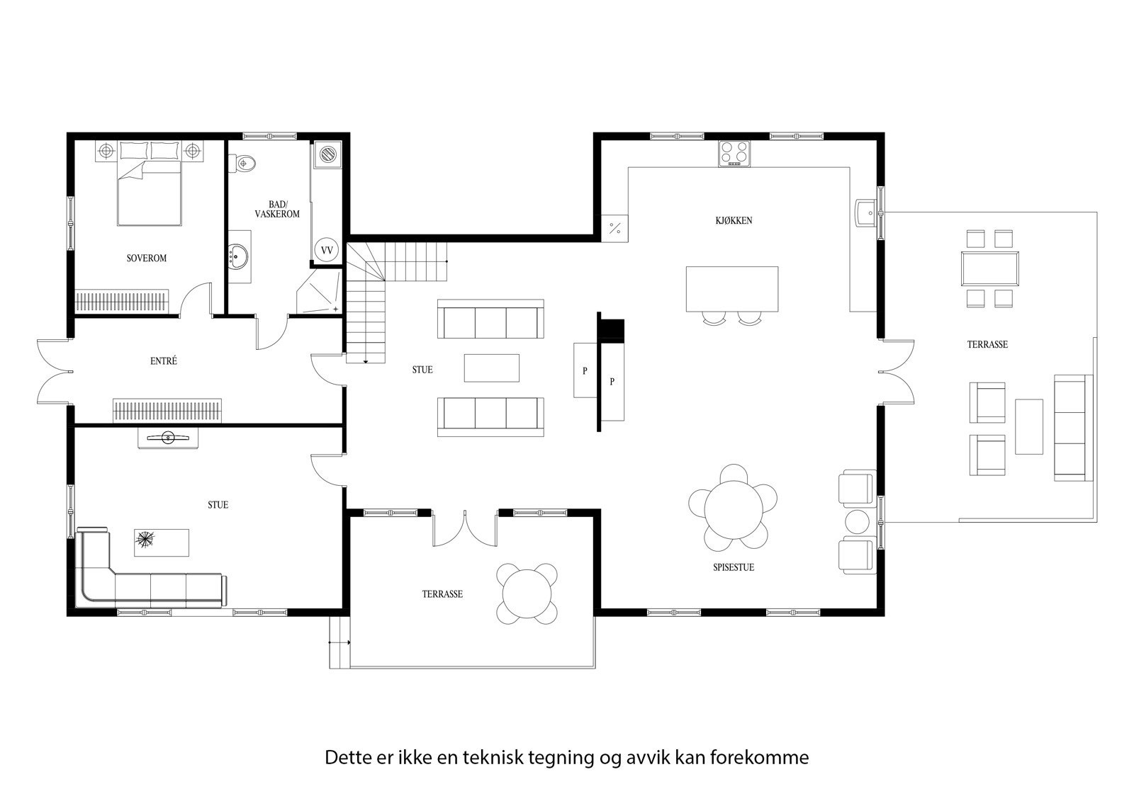 Plantegning 1 etg Galleribilde