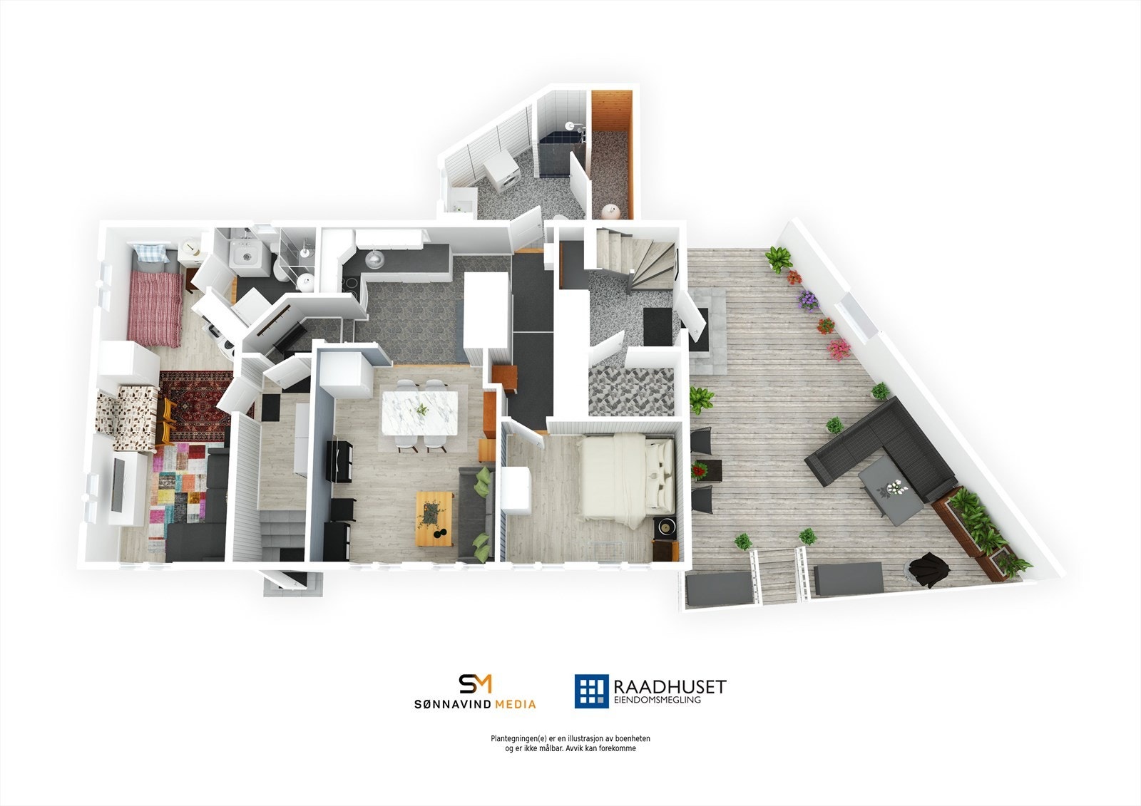 3D Plantegning | 1. Etasje Galleribilde