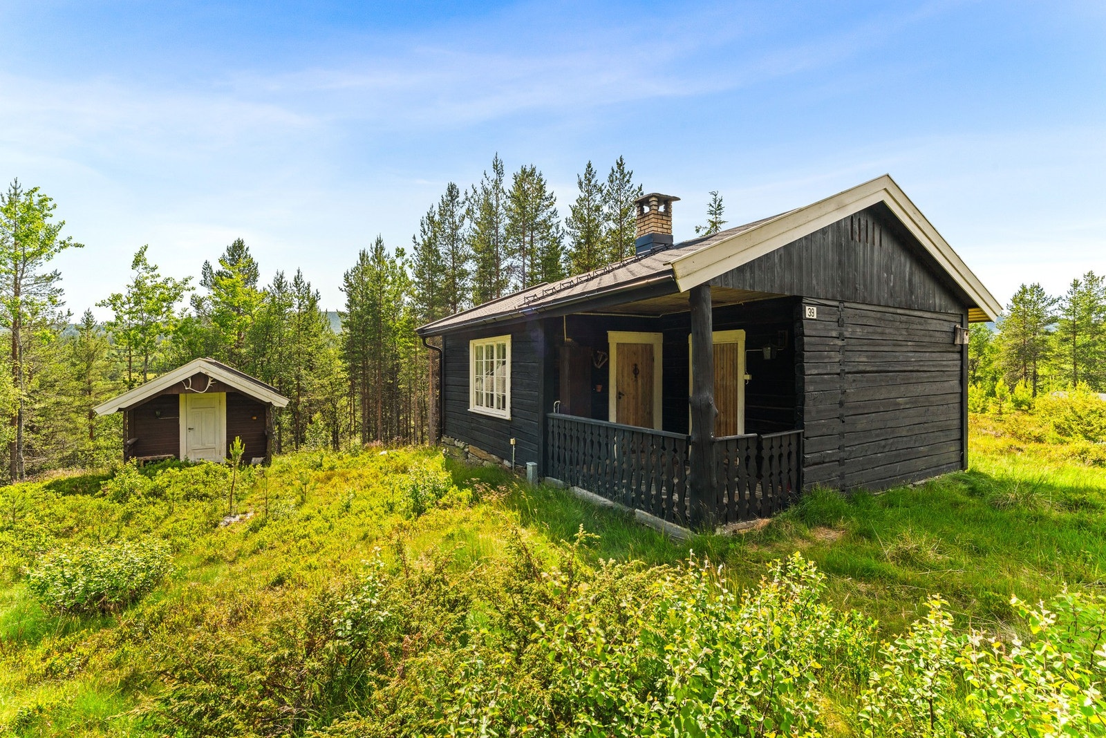 I enden av tomten finnes det et idyllisk og lite tjern. Galleribilde