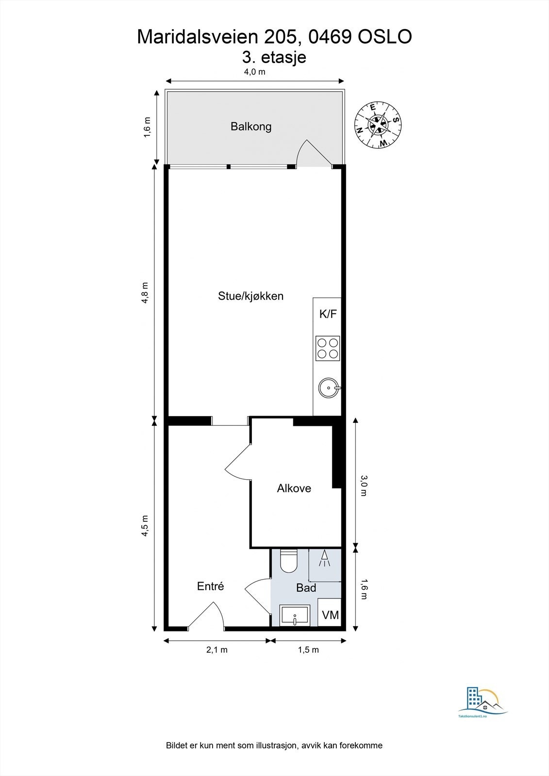 Plantegning. Leiligheten har en praktisk planløsning. Galleribilde