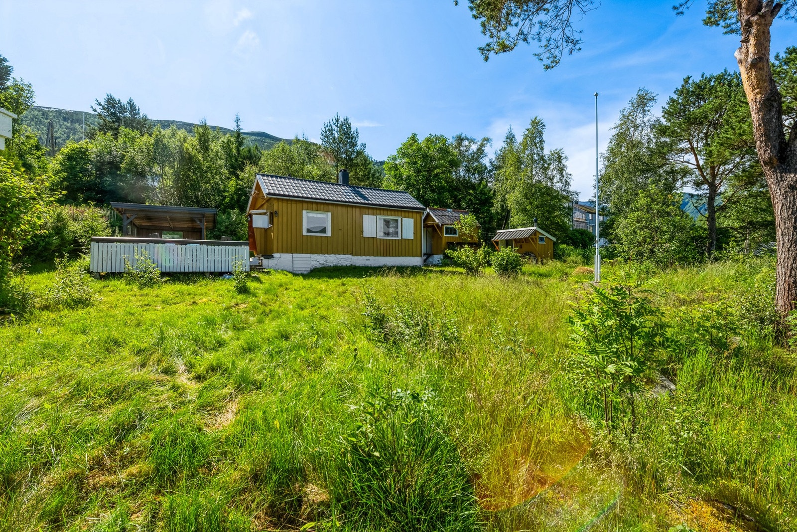 Romslig og usjenert tomt på 1 567 m², med gode solforhold fra formiddag til sent på kveld. Galleribilde