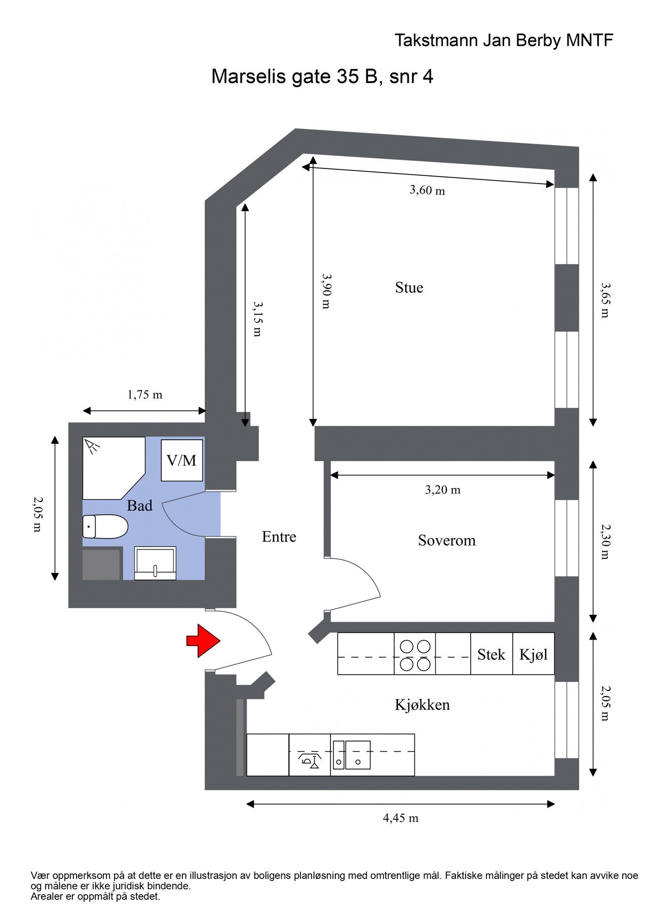 Målbar plantegning. Galleribilde