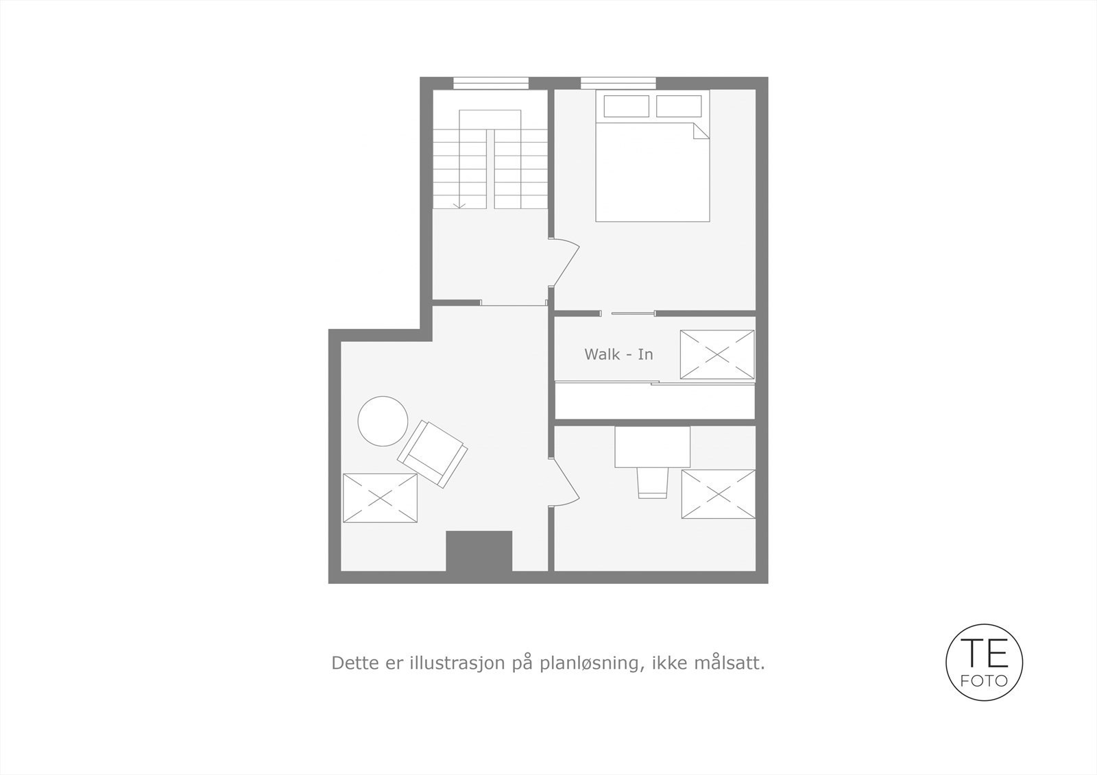 Plantegning - Loftetasje. Galleribilde