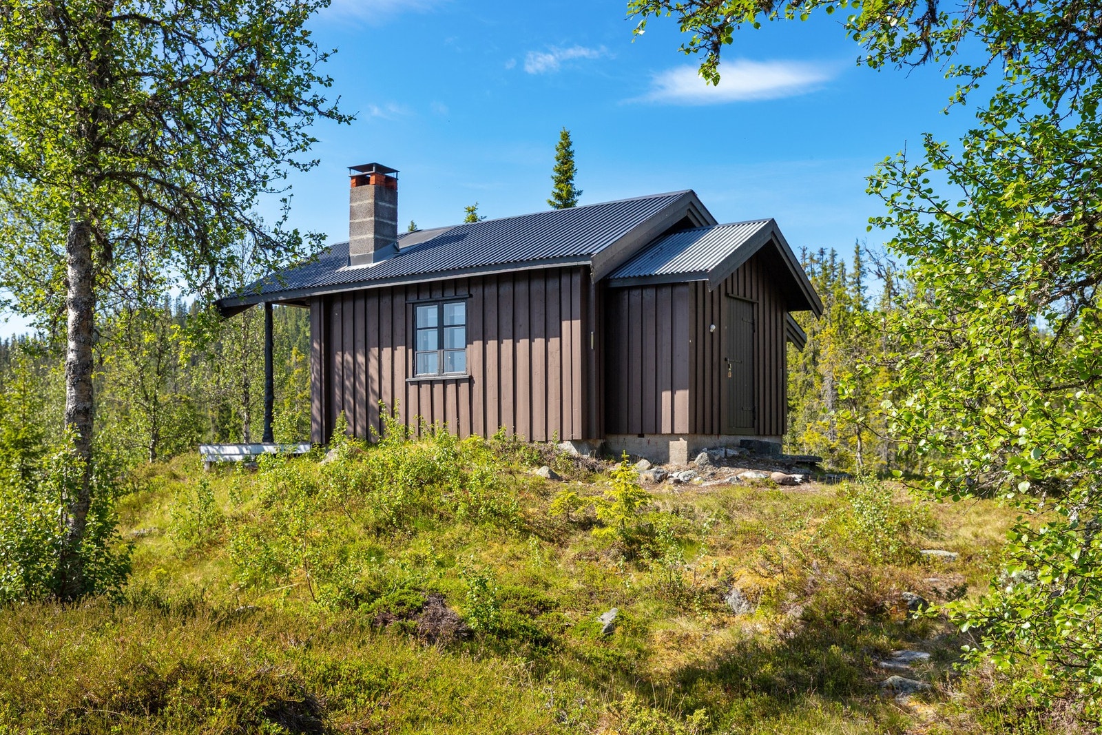 Hytta med inngangsparti Galleribilde