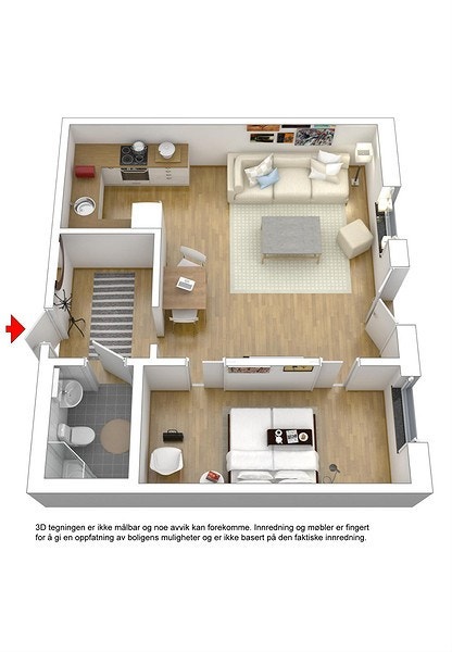 3D plantegning Galleribilde