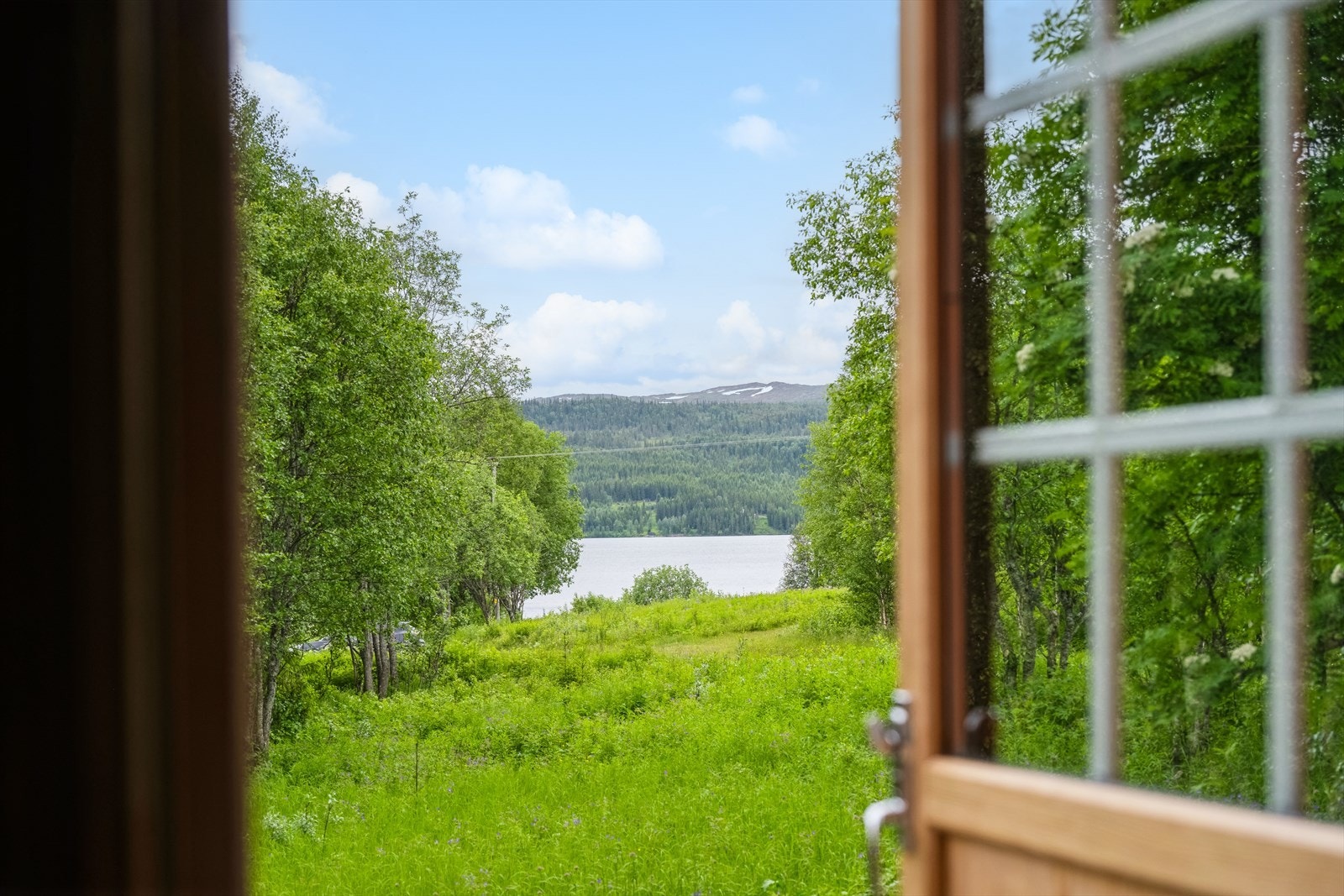 Utsikt ned til Laksjøen. Galleribilde