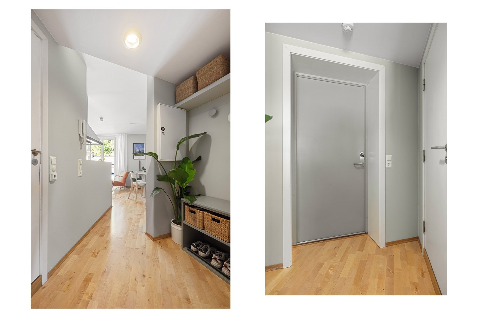 Velkommen inn! I gangen er det garderobenisje med plass til sko og yttertøy. Galleribilde