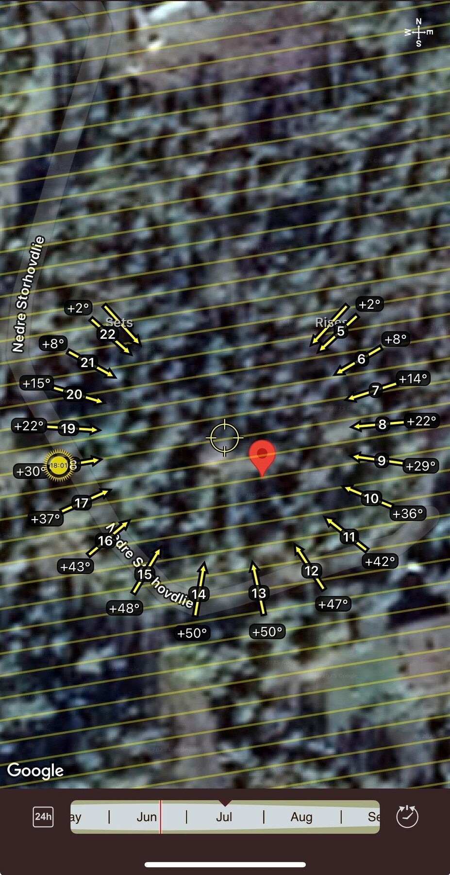 Solforhold på tomten, sommerstid Galleribilde