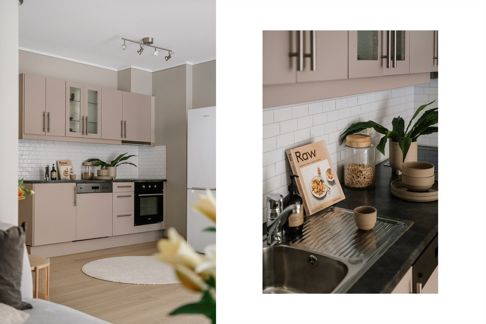 Kjøkkenet har integrerte hvitevarer som stekeovn, oppvaskmaskin og keramisk koketopp. Galleribilde