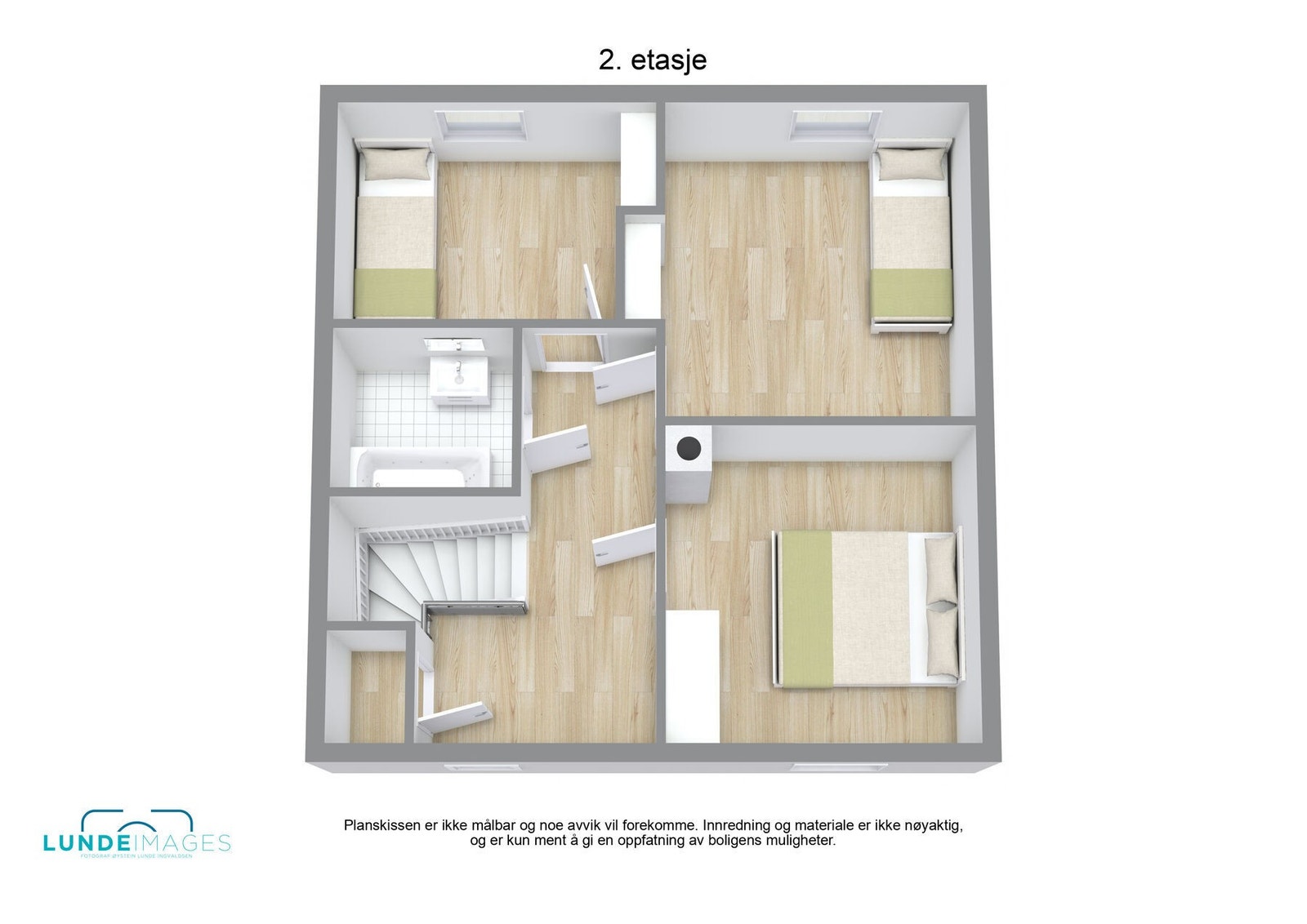 Planskisse 2. etasje 3D - ikke målbar Galleribilde