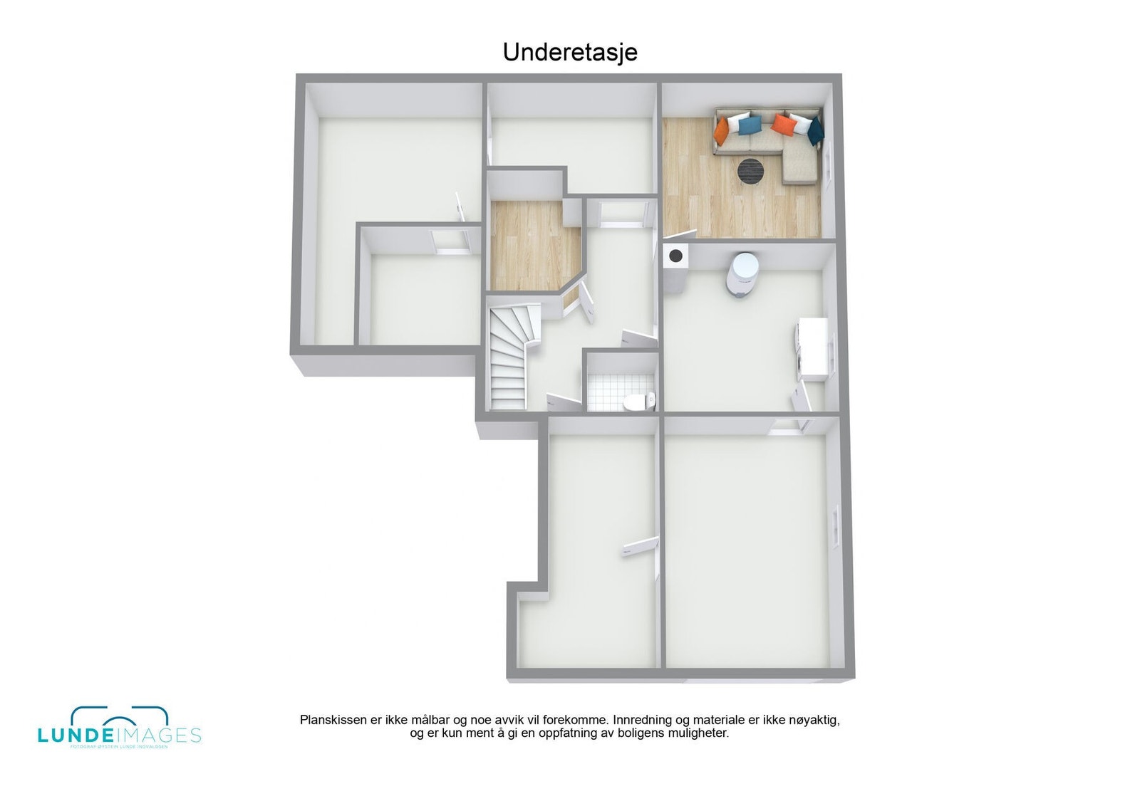 Planskisse kjeller 3D - ikke målbar Galleribilde