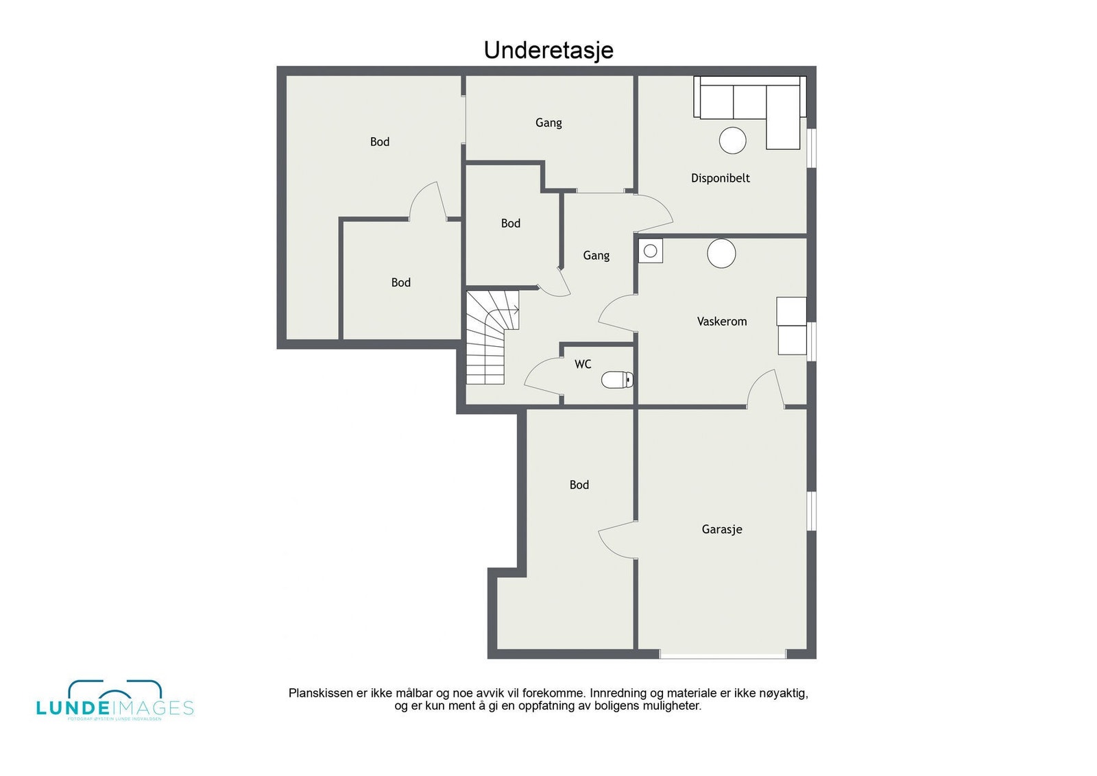 Planskisse kjeller - ikke målbar Galleribilde