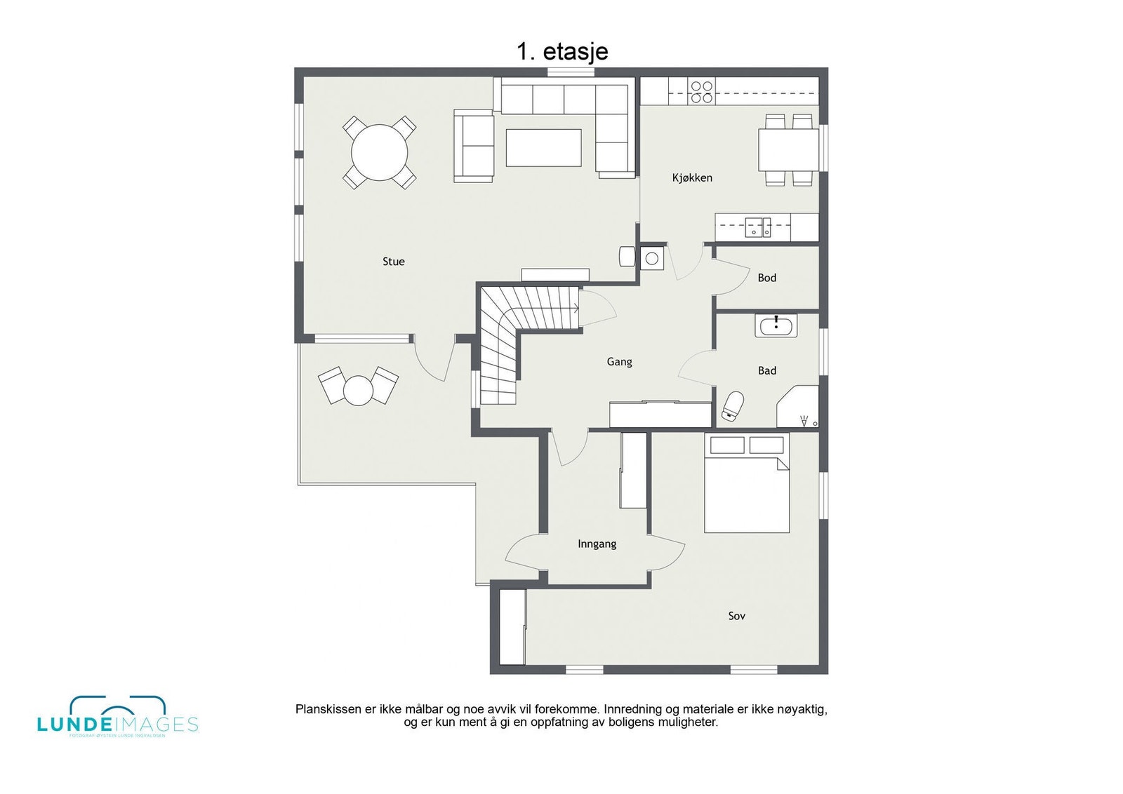 Planskisse 1. etasje - ikke målbar Galleribilde