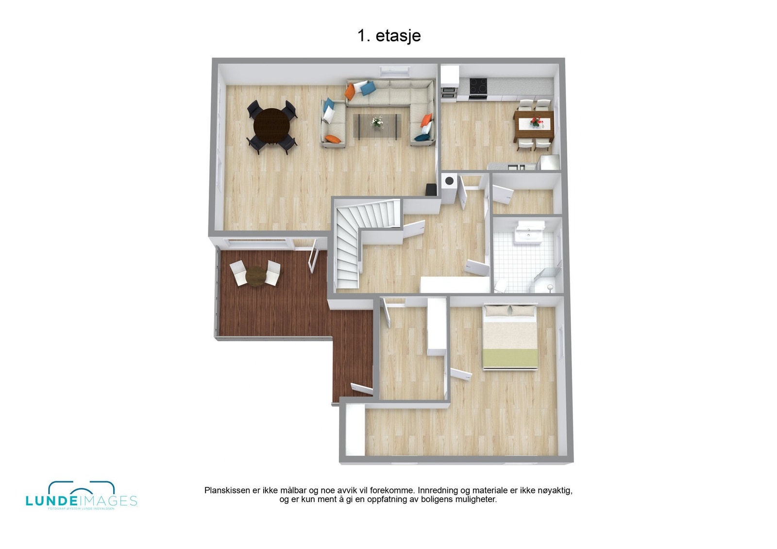 Planskisse 1. etasje 3D - ikke målbar Galleribilde