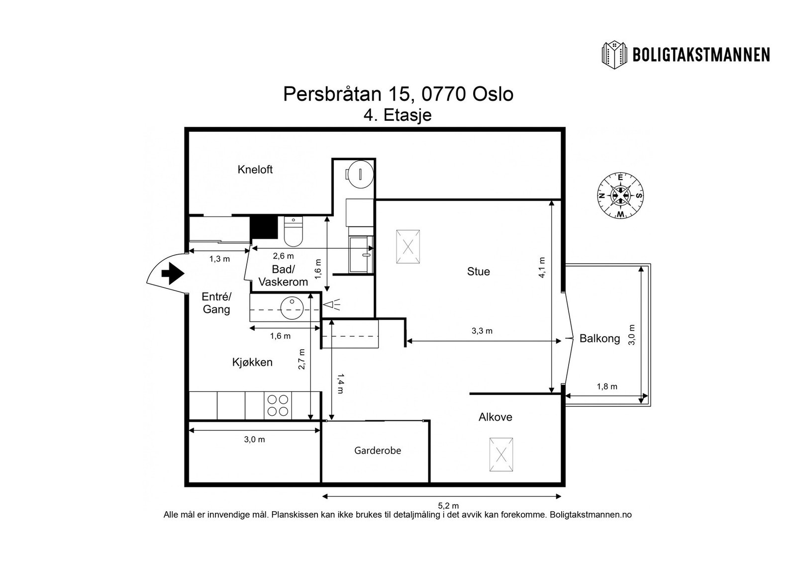 Plantegning. Leiligheten disponerer en kjellerbod på 5 kvm. Galleribilde