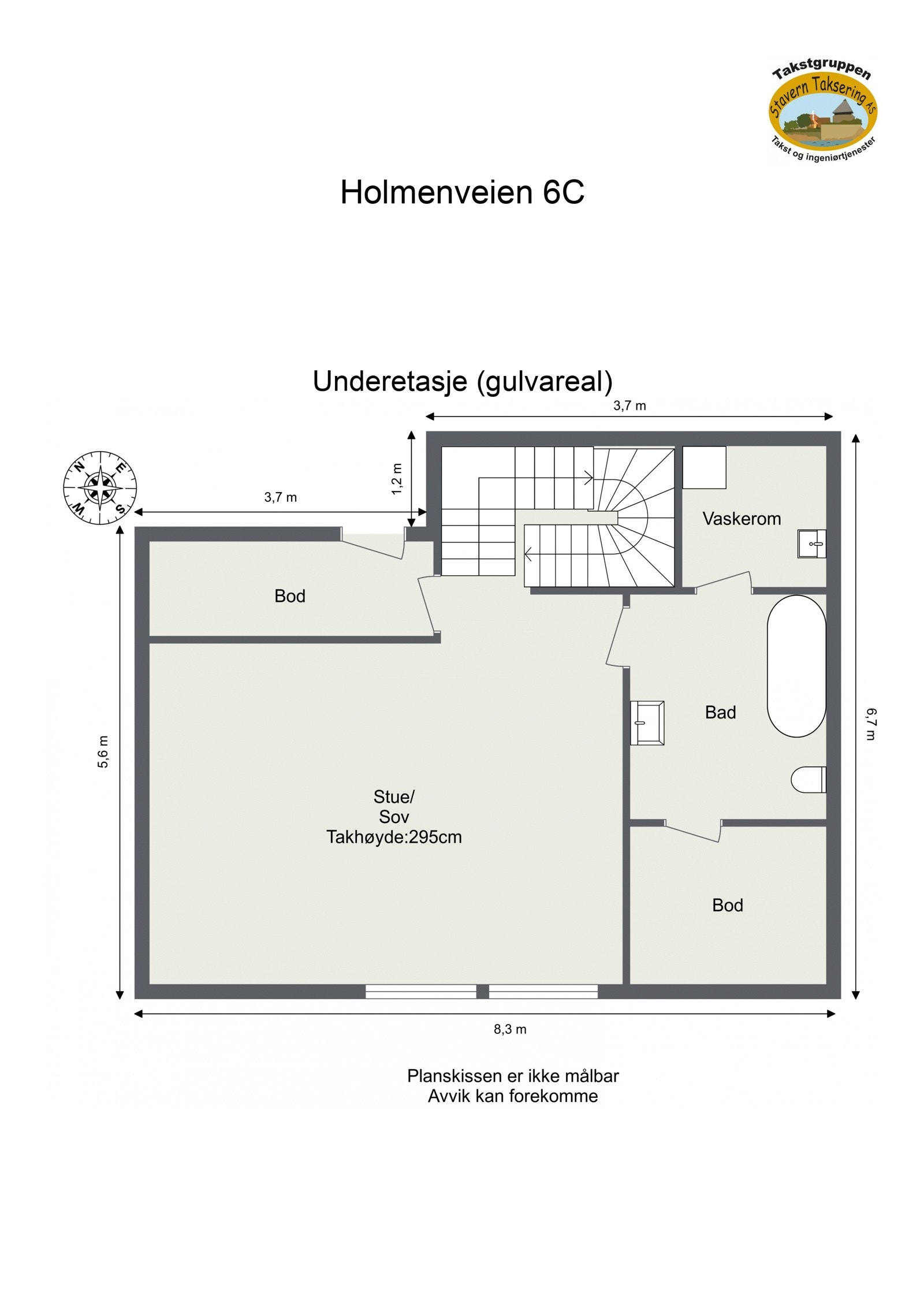 Plantegning underetasje Mulighet for utleiedel ved enkel ombygging. Kontakt megler for nærmere info. Galleribilde
