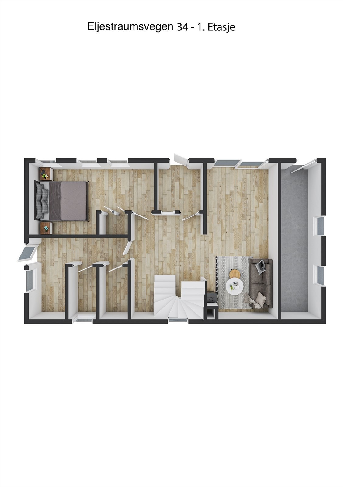 1. Etasje-3D plan Galleribilde