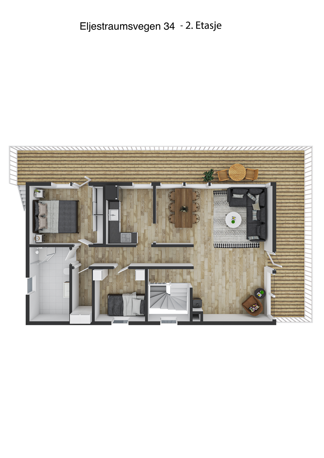 2. Etasje-3D plan Galleribilde