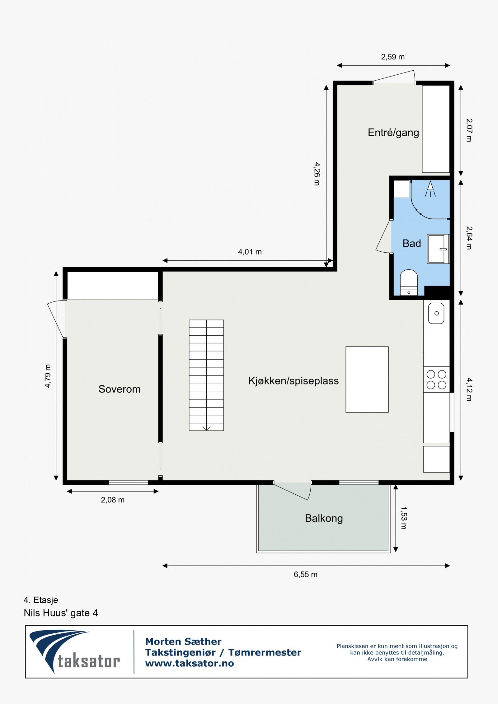 Nils Huus' gate 4 - 4. Etasje Galleribilde