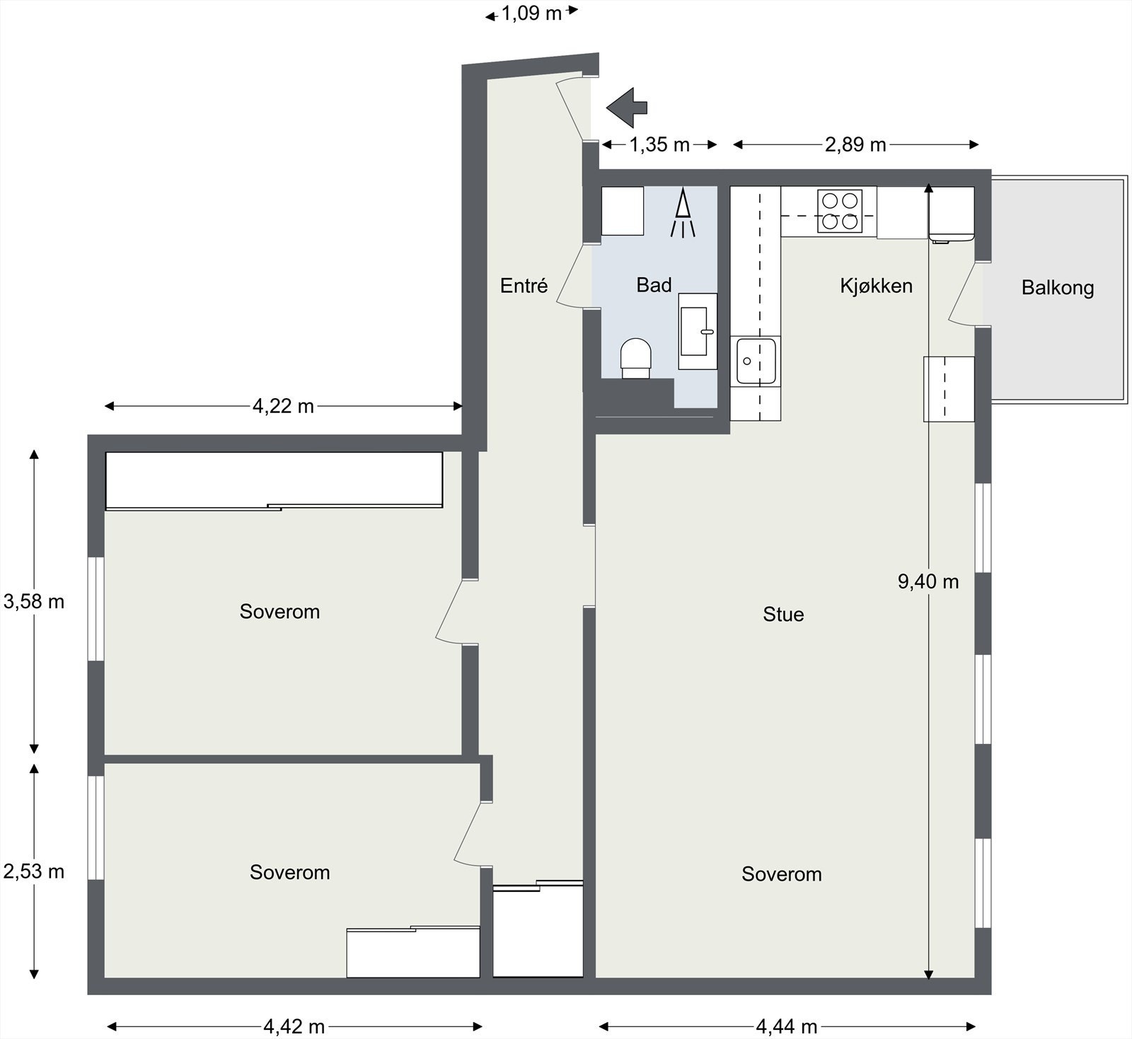 Alternativ plantegning Galleribilde