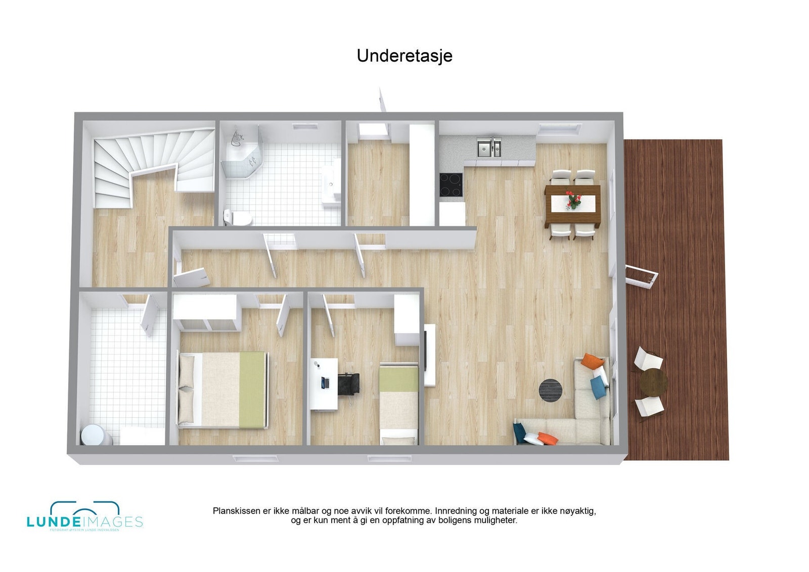 Planskisse underetasje 3D - ikke målbar Galleribilde