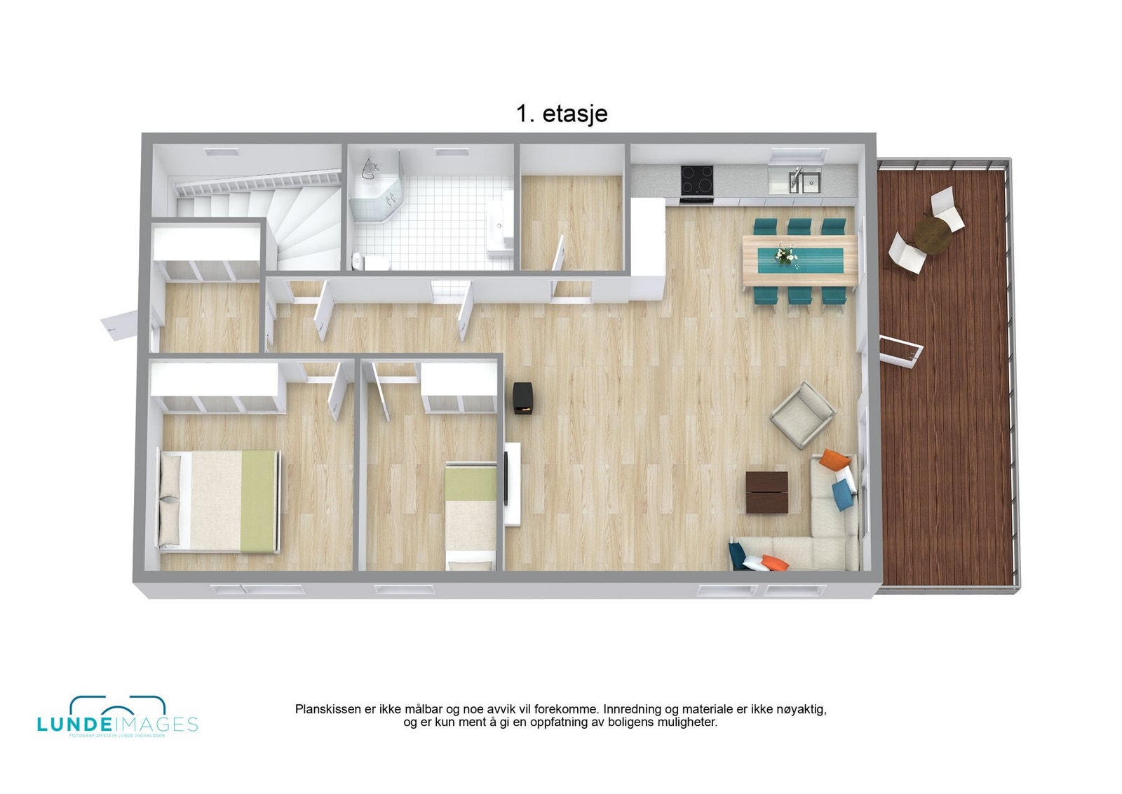 Planskisse 1. etasje 3D - ikke målbar Galleribilde