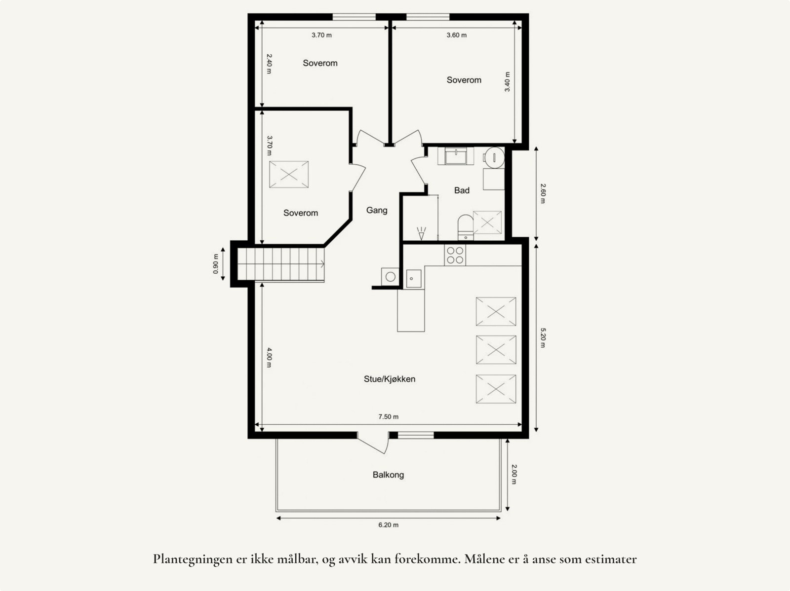 Plantegning hovedetasje. Galleribilde