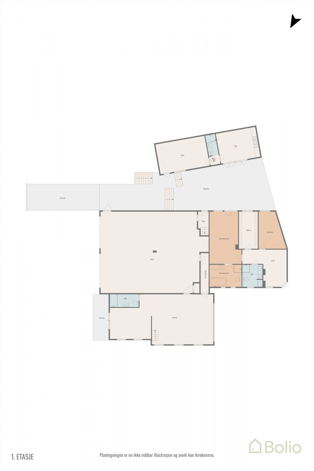 Plantegning 1. etasje Galleribilde