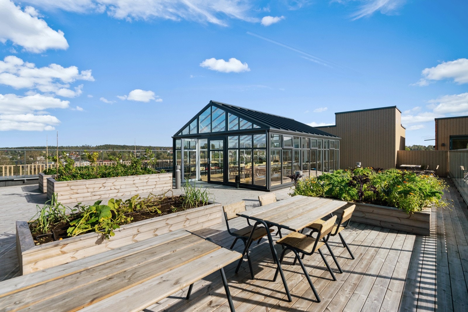 Få god oversikt over Vestby fra takterrassene. Galleribilde