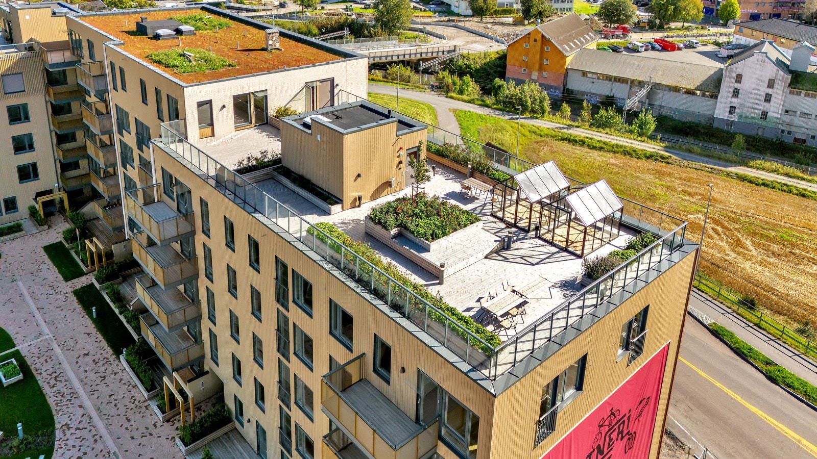 Det er også tilgang til takterrasser i bygg C og A. Galleribilde