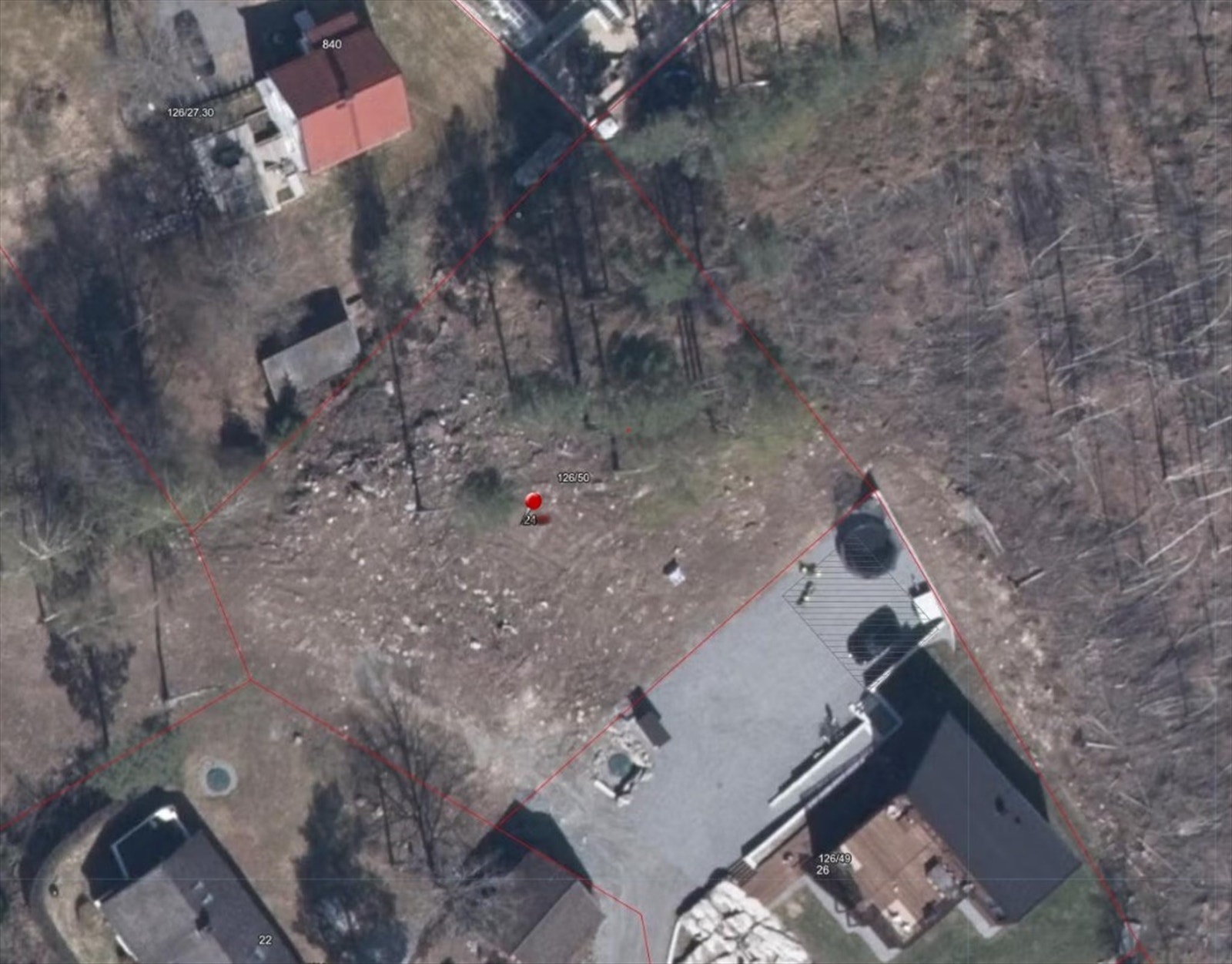 Kart med tomtegrense Galleribilde