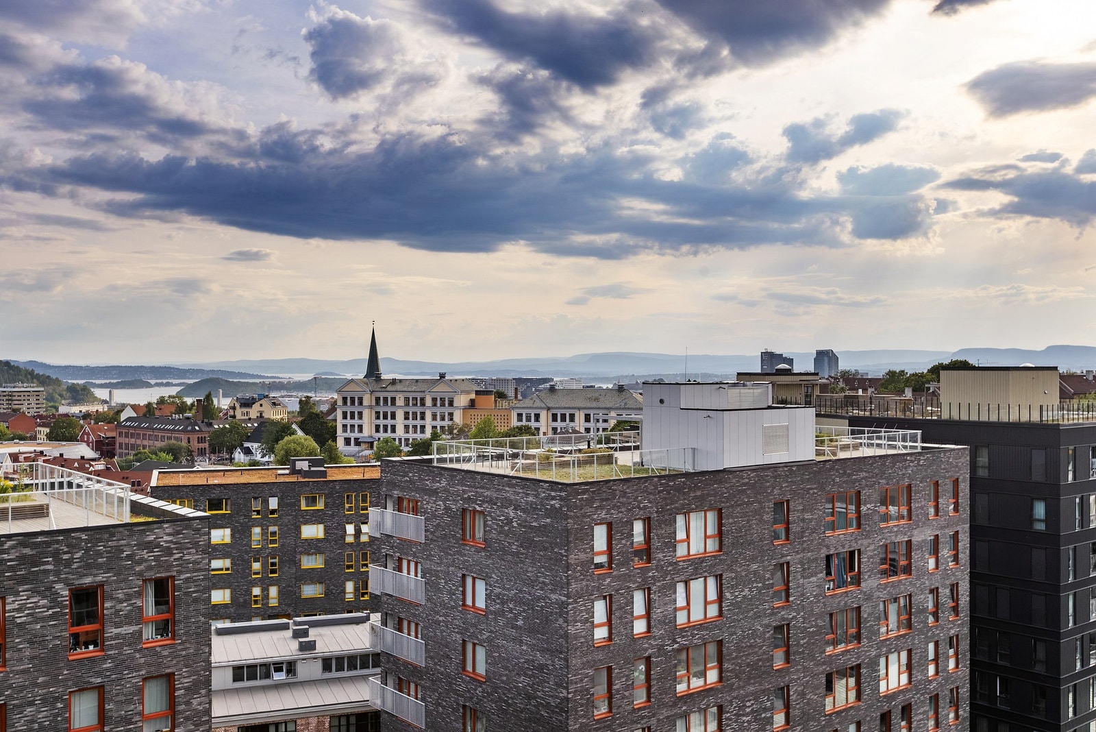 Utsikt fra felles takterrasse. Galleribilde