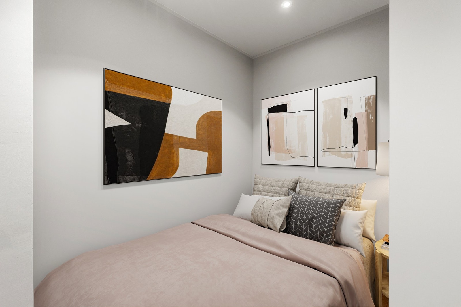 Sovealkoven er på 5kvm. (Digital møblering) Galleribilde