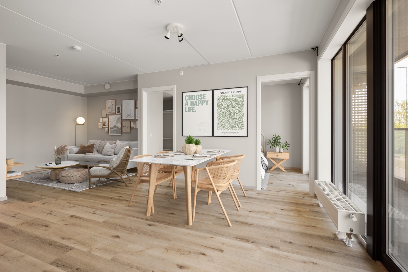 Nyere, moderne leilighet med stor terrasse. Kort vei til T-bane, buss, butikker, kafeer. Bildene viser en tilsvarende leilighet Galleribilde