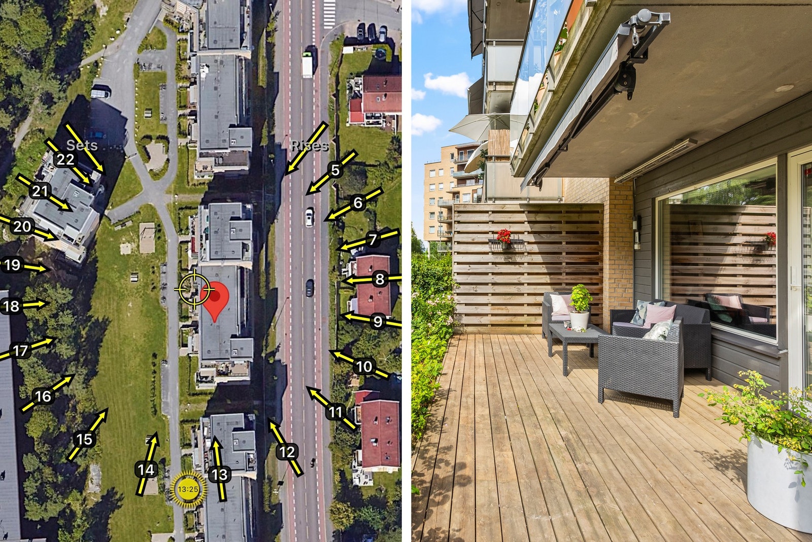 Den vestvendte beliggenheten sørger for fine solforhold på uteplassen. Galleribilde