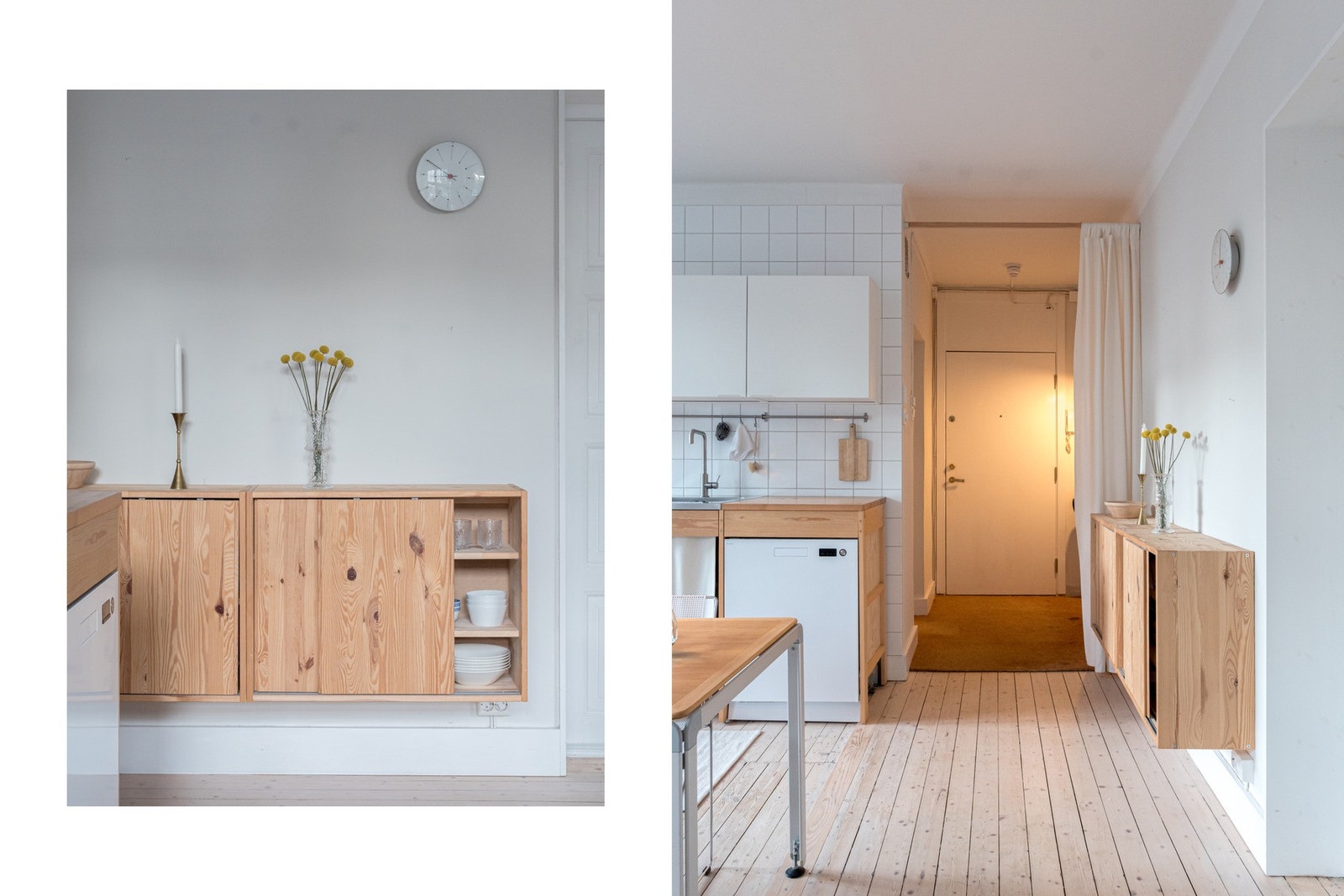 Leiligheten preges av lyse og delikate fargetoner, plassbygget løsninger og materialvalg av god kvalitet. Galleribilde