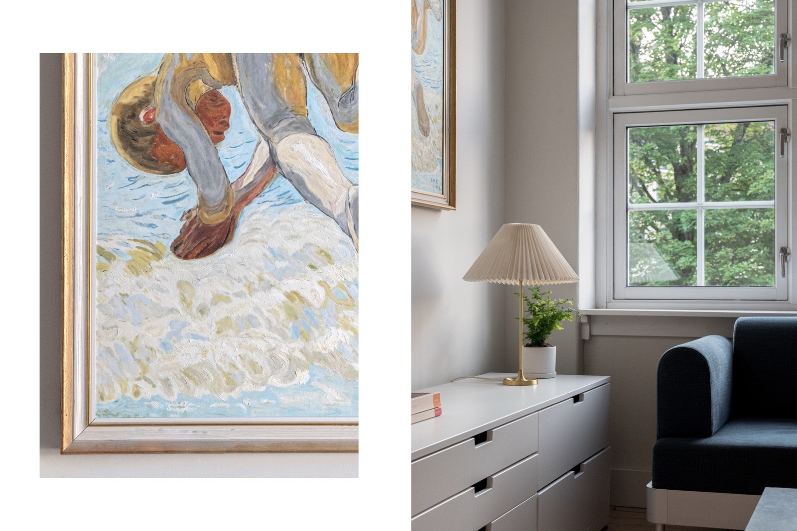 Øst-vestvendt leilighet med sol morgen og ettermiddag, samt utsikt til grønne omgivelser på begge sider. Galleribilde