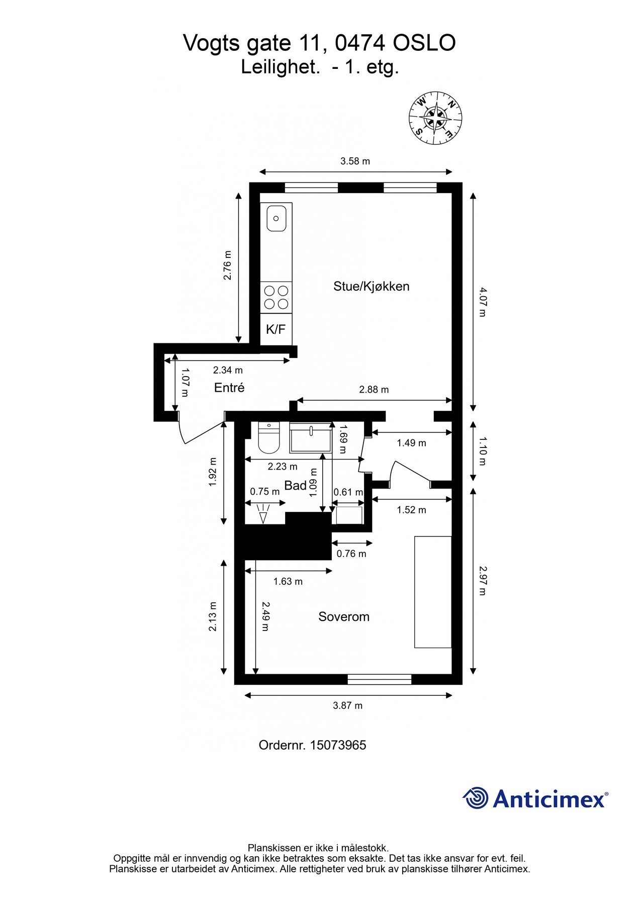 Plantegning. I tillegg medfølger bod i kjeller og på loft. Galleribilde